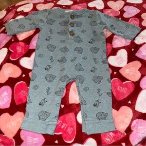 Charming Gray Animal Print Kids Romper